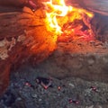 fire wood in the afternoon because the weather is very cold Royalty Free Stock Photo