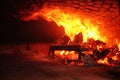 Fire Wood Burning In The Stone Oven. Karadeniz Pidesi, Samsun, Turkey