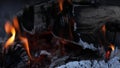Fire Wood Fire Flame embers Royalty Free Stock Photo