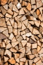 Fire wood natural background texture, chopped firewood