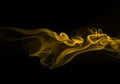 Fire of yellow smoke abstract on black background for design. darkness concept Royalty Free Stock Photo