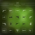 Set of firearms icons Royalty Free Stock Photo