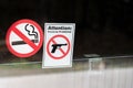 Firearms prohibited and no smoke signal