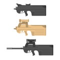 Firearms a vector in flat style. Automatic rifle, machine gun. Royalty Free Stock Photo