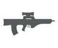Firearms a vector in flat style. Automatic rifle, machine gun. Royalty Free Stock Photo