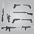 Firearms weapons and guns black stickers