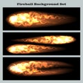 Fireball background set Royalty Free Stock Photo