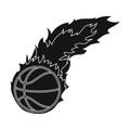 Fireball.Basketball single icon in black style vector symbol stock illustration web.