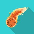 Fireball.Basketball single icon in flat style vector symbol stock illustration web.
