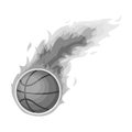 Fireball.Basketball single icon in monochrome style vector symbol stock illustration web.