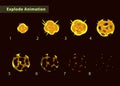 Fireball burst sprites for game design.