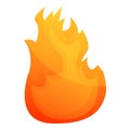 Fireball fire flame icon, cartoon style