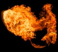 Fireball isolated on a black background