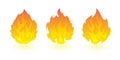 Fireballs. Set of vector fire design elements