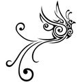 Firebird painted in black with various ornate lines. Celtic style. Design can be used for logo