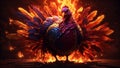 Firebird Turkey with Flames