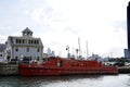 The Fireboat Victor L Schlaeger from The Chicago Fire Department, on The Chicago River. Royalty Free Stock Photo