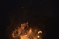 Firecamp sparks over night sky