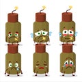 Firecracker explosive cartoon character with sad expression