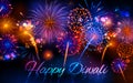 Firecracker on Happy Diwali Holiday background for light festival of India