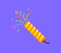 Firecracker icon vector party. Birthday surprise flat logo popper, firework confetti petard event festival Royalty Free Stock Photo