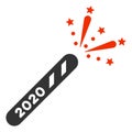 2020 Firecracker Raster Flat Icon Royalty Free Stock Photo