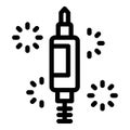 Firecracker rocket exploding with sparks flying icon