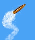 Fired Bullet with smoke trail Royalty Free Stock Photo