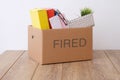 Fired businessman box Royalty Free Stock Photo