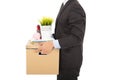 Fired businessman carrying his belongings Royalty Free Stock Photo