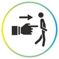 fired employee gesture icon, expel a person, pushing man for exit Royalty Free Stock Photo