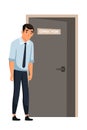 Vector character illustration fired employee leaving office Royalty Free Stock Photo