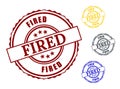 Fired Employee Stamp Set, Grunge Rubber Termination Notice Vector Labels Royalty Free Stock Photo