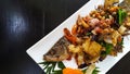 Fired fish with fishsauce delicious thai food. Royalty Free Stock Photo