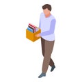 Fired office worker icon, isometric style