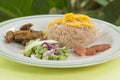 Fired Rice with shrimp paste on the plate Royalty Free Stock Photo