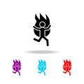 Fired Running Man icon. Elements of death in multi colored icons. Premium quality graphic design icon. Simple icon for websites, w