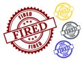 Fired Seal Bundle, Grunge Style Workplace Termination Stamp Icons Royalty Free Stock Photo