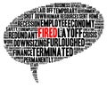 Fired speech bubble shaped word cloud concept Royalty Free Stock Photo