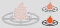 Fired Target Vector Mesh Network Model and Triangle Mosaic Icon Royalty Free Stock Photo