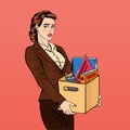 Fired Woman. Disappointed Businesswoman. Fired Office Worker