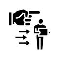 Fired worker glyph icon vector black illustration