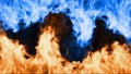 Firefight Blue and Orange Flames Royalty Free Stock Photo