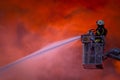 Firefighter in action Royalty Free Stock Photo