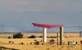 Firefighter Airplane Dropping Red Slurry Over Colorado Wildfire 2020 Royalty Free Stock Photo