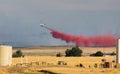 Firefighter Airplane Dropping Red Slurry Over Colorado Wildfire 2020 Royalty Free Stock Photo