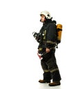 Firefighter with axe Royalty Free Stock Photo