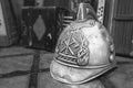 Firefighter brass helmet Royalty Free Stock Photo