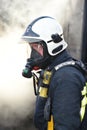 Firefighter in breathing apparatus BA BASCA