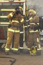 Firefighter in breathing gear